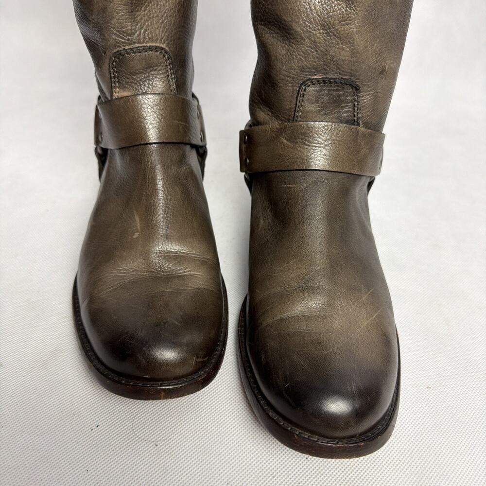 Frye Phillip Harness Tall Women's Leather Boots, Dark Brown, Size 7.5B - Picture 8 of 12
